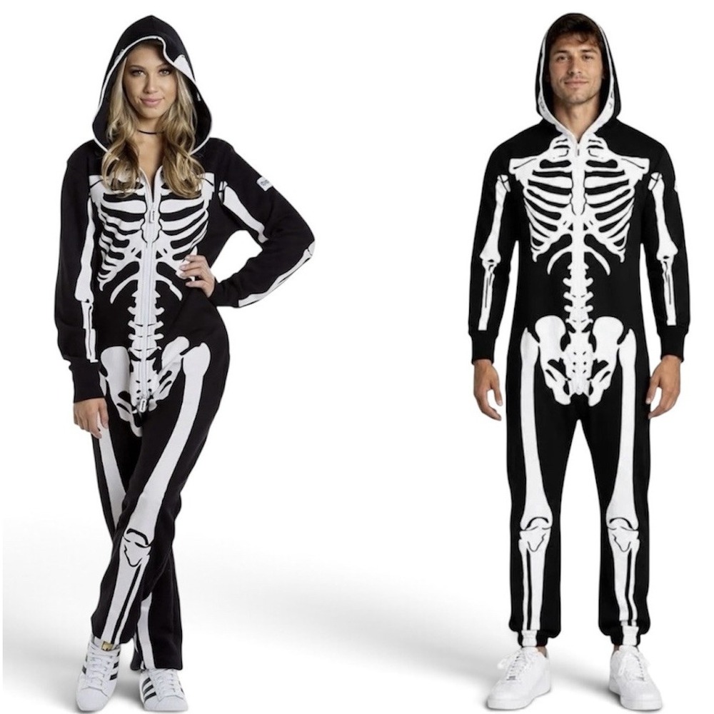 Tipsy Elves Skeleton Costume Zip Body Suit Unisex Size XS New Halloween Party